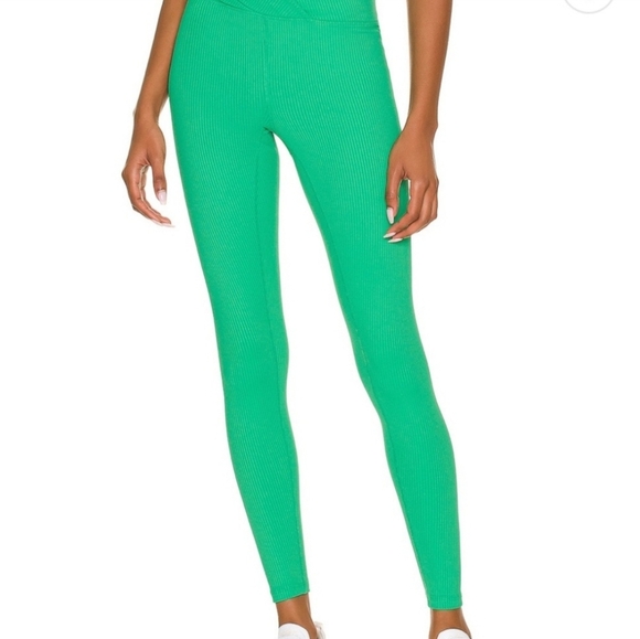 Year Of Ours NWTs Ribbed Veronica Legging in Summer Green - Picture 2 of 3